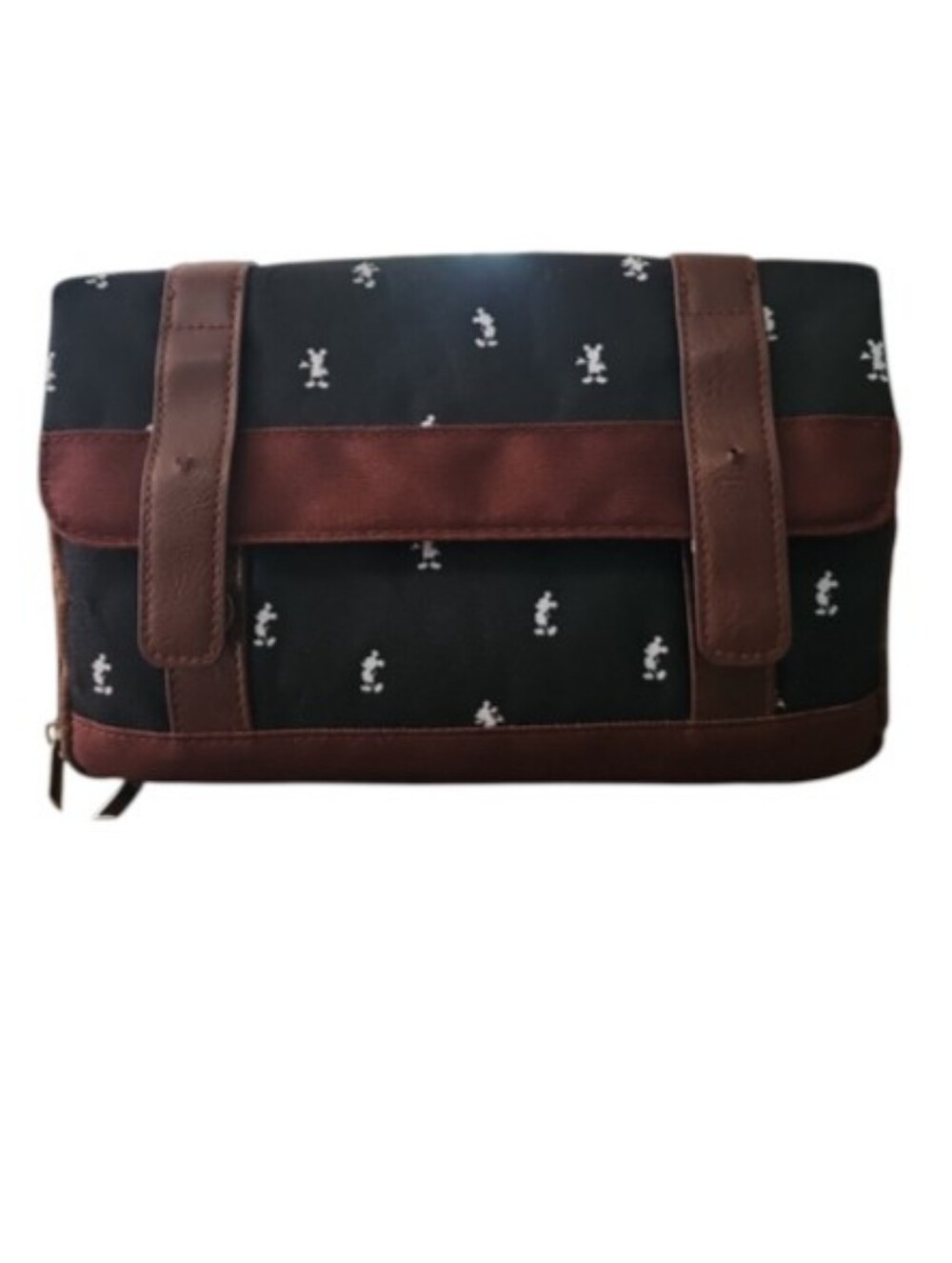 Disney Picnic Time Insulated Lunch Bag Mickey Mouse Black Brown Cooler Tote